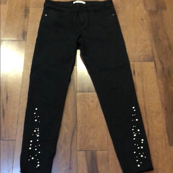 zara beaded jeans